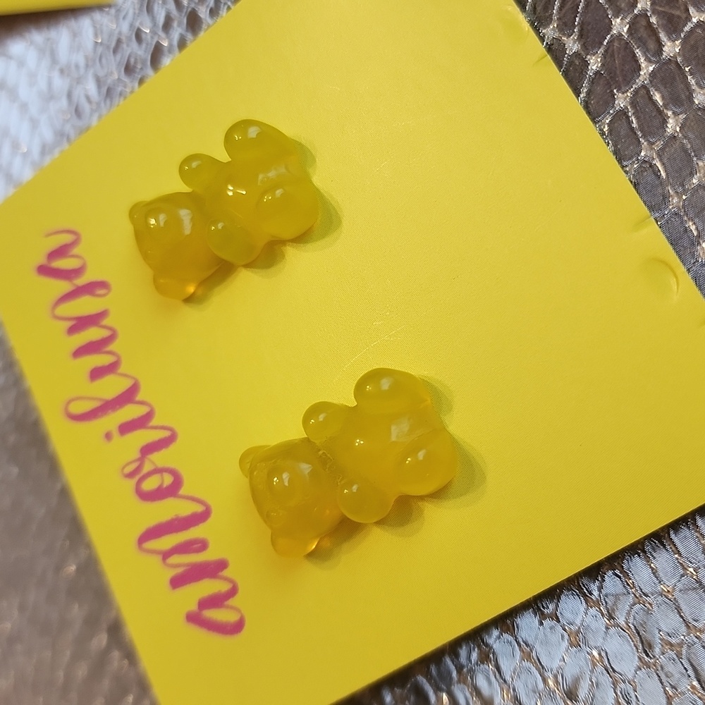 Yellow Gummy bear studs